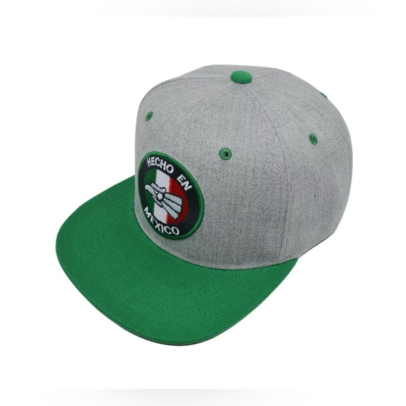 Hecho en Mexico Flat Bill Hat, Mexican Eagle Aguila Ballcap, Embroidered Made in - Picture 4 of 13